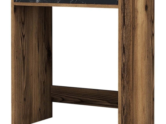 Τουαλέτα Lizbon 845HCT5382 70x40x84,7cm Marble Effect Black-Walnut