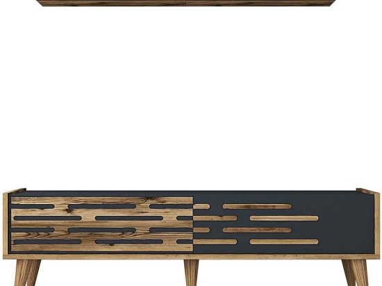 Σύνθεση Τηλεόρασης Valensiya 845HCT5384 140x35x45cm Walnut-Anthracite