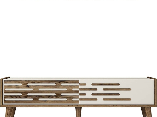 Σύνθεση Τηλεόρασης Valensiya 845HCT5388 140x35x45cm Walnut-Cream