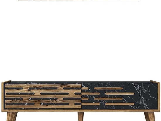 Σύνθεση Τηλεόρασης Valensiya 845HCT5389 140x35x45cm Marble Effect Black-Walnut