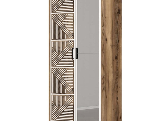 Ντουλάπα Δίφυλλη Kumsal 845HCT5420 80x47,5x201,4cm Walnut-White Δίφυλλη