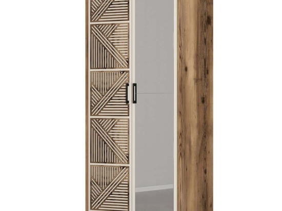 Ντουλάπα Δίφυλλη Kumsal 845HCT5421 80x47,5x201,4cm Walnut-Cream Δίφυλλη