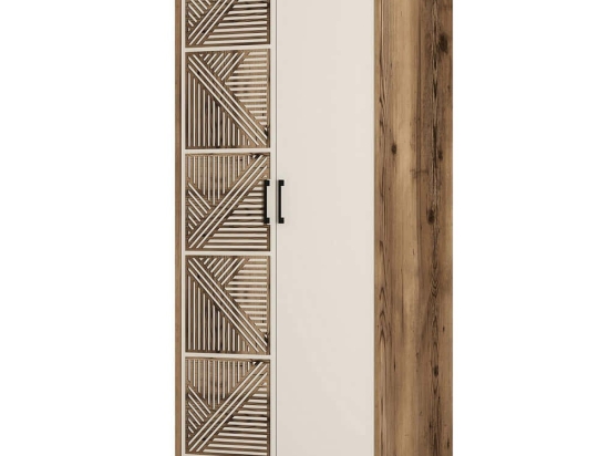 Ντουλάπα Δίφυλλη Kumsal 845HCT5426 80x47,5x201,4cm Walnut-Cream Δίφυλλη