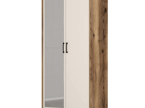 Ντουλάπα Δίφυλλη Kumsal 845HCT5431 80x47,5x201,4cm Walnut-Cream Δίφυλλη