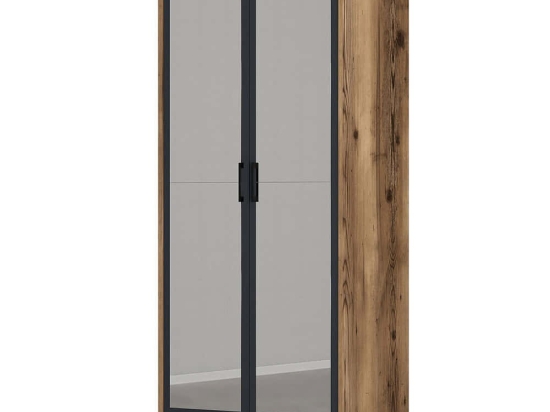 Ντουλάπα Δίφυλλη Kumsal 845HCT5434 80x47,5x201,4cm Walnut-Anthracite Δίφυλλη