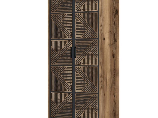 Ντουλάπα Δίφυλλη Kumsal 845HCT5439 80x47,5x201,4cm Walnut-Anthracite Δίφυλλη