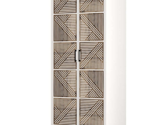 Ντουλάπα Δίφυλλη Kumsal 845HCT5443 80x47,5x201,4cm White-Walnut Δίφυλλη