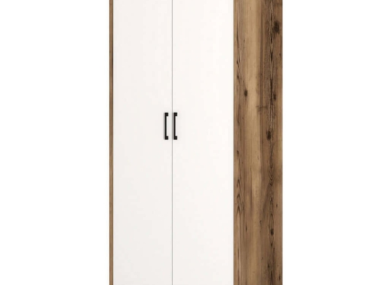 Ντουλάπα Δίφυλλη Kumsal 845HCT5445 80x47,5x201,4cm Walnut-White Δίφυλλη