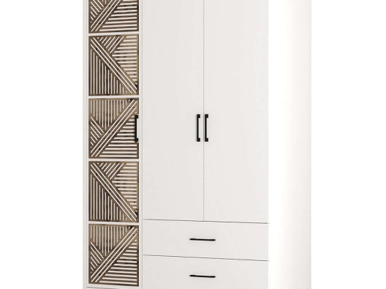 Ντουλάπα Τρίφυλλη Kumsal 845HCT5453 120x47,5x201,4cm White Τρίφυλλη