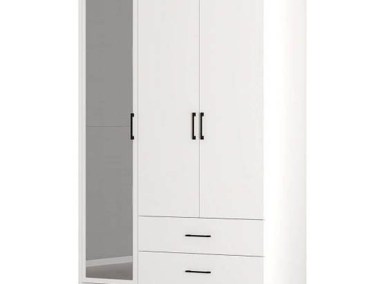Ντουλάπα Τρίφυλλη Kumsal 845HCT5458 120x47,5x201,4cm White Τρίφυλλη
