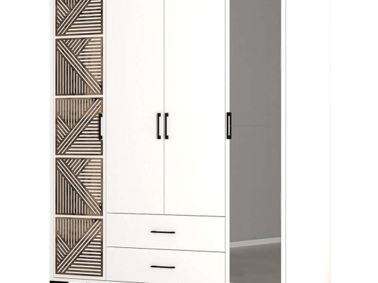 Ντουλάπα Τετράφυλλη Kumsal 845HCT5468 160x47,5x201,4cm White Τετράφυλλη