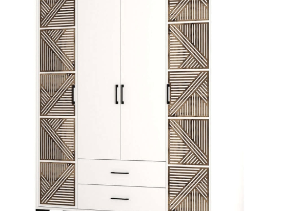 Ντουλάπα Τετράφυλλη Kumsal 845HCT5473 160x47,5x201,4cm White Τετράφυλλη