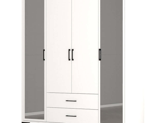 Ντουλάπα Τετράφυλλη Kumsal 845HCT5478 160x47,5x201,4cm White Τετράφυλλη