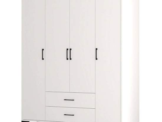 Ντουλάπα Τετράφυλλη Kumsal 845HCT5483 160x47,5x201,4cm White Τετράφυλλη