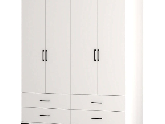 Ντουλάπα Τετράφυλλη Kumsal 845HCT5488 160x47,5x201,4cm White Τετράφυλλη