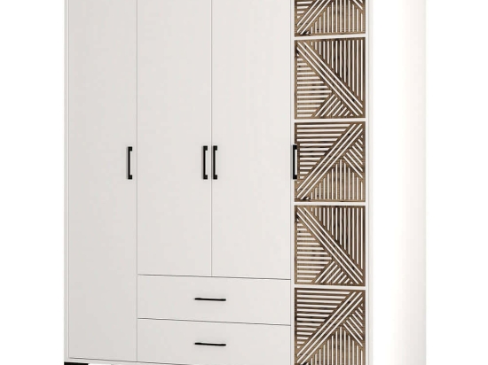 Ντουλάπα Τετράφυλλη Kumsal 845HCT5493 160x47,5x201,4cm White Τετράφυλλη