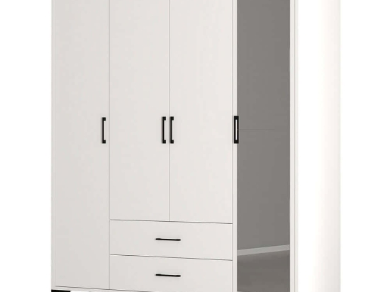 Ντουλάπα Τετράφυλλη Kumsal 845HCT5498 160x47,5x201,4cm White Τετράφυλλη