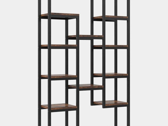 Βιβλιοθήκη Zen 145NDC1105 100x30x180cm Brown-Black