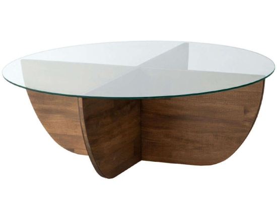 Τραπέζι Σαλονιού Lily 552NOS1475 90x90x30cm Walnut