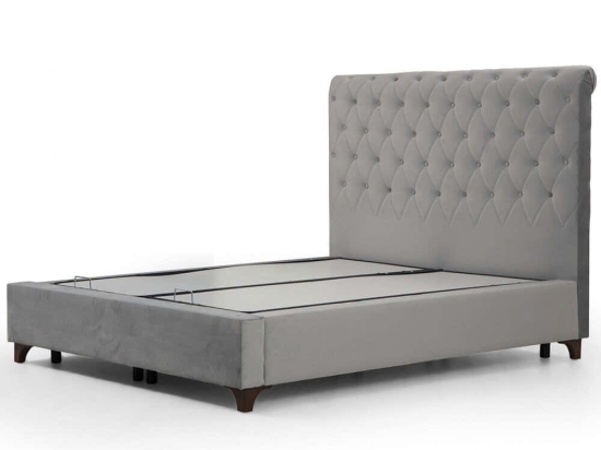 Κρεβάτι Με Αποθηκευτικό Χώρο Deluxe (Για Στρώμα 160x200cm) 771MND1172 160x200x130cm Grey Διπλό