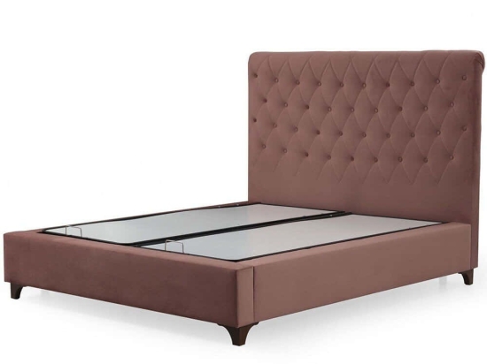 Κρεβάτι Με Αποθηκευτικό Χώρο Deluxe (Για Στρώμα 160x200cm) 771MND1175 160x200x130cm Dusty Rose Διπλό