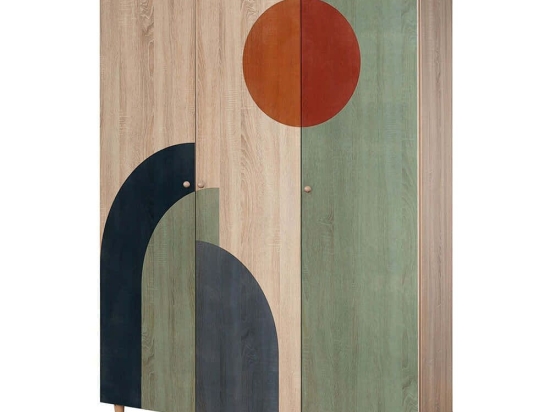 Ντουλάπα Τρίφυλλη Lena 869VEL8662 135x52x192cm Multi Τρίφυλλη
