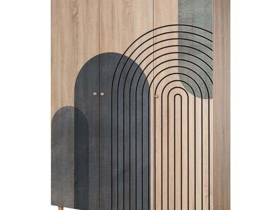 Ντουλάπα Τρίφυλλη Lena 869VEL8663 135x52x192cm Multi Τρίφυλλη