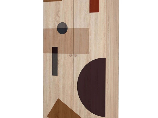 Ντουλάπα Δίφυλλη Lidya 869VEL8676 90x52x192cm Multi Δίφυλλη