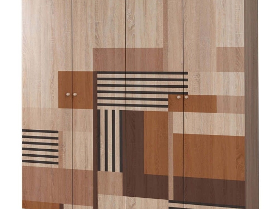 Ντουλάπα Τετράφυλλη Loni 869VEL8688 180x52x192cm Multi Τετράφυλλη