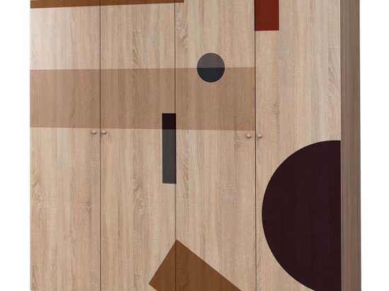Ντουλάπα Τετράφυλλη Loni 869VEL8693 180x52x192cm Multi Τετράφυλλη