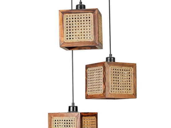 Φωτιστικό Οροφής Kumsal 941RTN1149 Φ30x70cm 3xE27 40W Natural-Walnut Opviq
