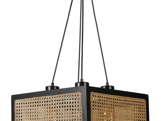 Φωτιστικό Οροφής Kumsal 941RTN1164 41x41x70cm 4xE27 40W Natural-Black Opviq