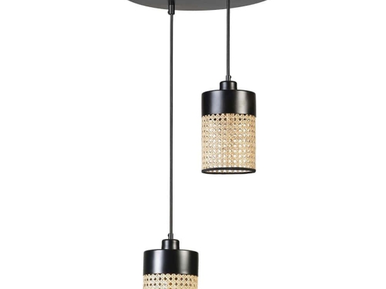 Φωτιστικό Οροφής Zeus 941RTN1193 Φ25x70cm 2xE27 40W Black Opviq