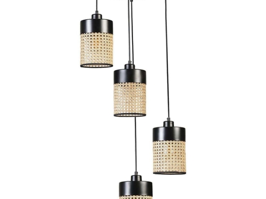 Φωτιστικό Οροφής Zeus 941RTN1195 Φ30x70cm 4xE27 40W Black Opviq