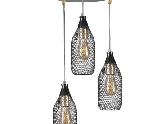 Φωτιστικό Οροφής Rio 941RTN1243 Φ30x70cm 3xE27 40W Black Opviq