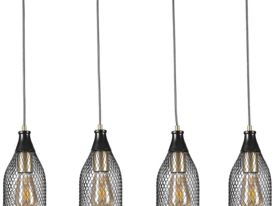 Φωτιστικό Οροφής - Ράγα Rio 941RTN1246 65x12x70cm 4xE27 40W Black Opviq