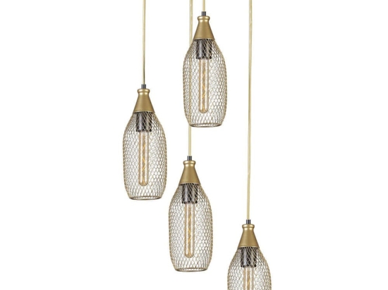 Φωτιστικό Οροφής Rio 941RTN1250 Φ30x70cm 4xE27 40W Gold Opviq