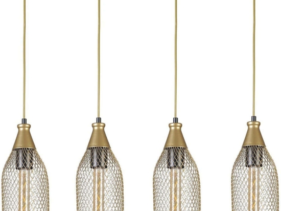 Φωτιστικό Οροφής - Ράγα Rio 941RTN1252 65x12x70cm 4xE27 40W Gold Opviq