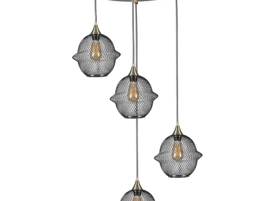 Φωτιστικό Οροφής Merkur 941RTN1280 Φ35x70cm 4xE27 40W Black Opviq