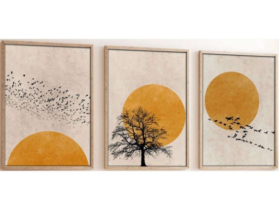 Κάδρα (Σετ 3Τμχ) 693BSE1308 30x40cm Multi Wallity Κάθετοι Mdf,Ξύλο