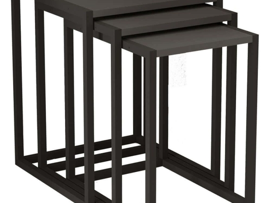 Ζιγκόν Tali (Σετ 3Τμχ) 835PUQ6257 44x45x52/39x45x49/34x45x46cm Black-Anthracite