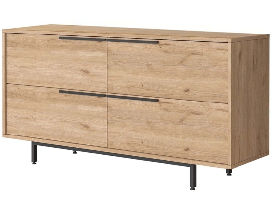 Μπουφές On 956LCS3439 160x44,5x74,3cm Walnut Μοριοσανίδα, Μέταλλο