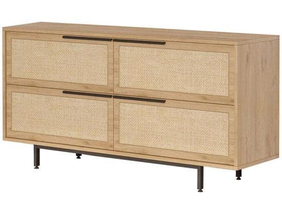 Μπουφές On 956LCS3440 160x44,5x74,3cm Oak Μοριοσανίδα, Μέταλλο