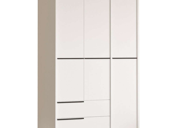 Ντουλάπα Τρίφυλλη On 956LCS3495 112,2x55x195,6cm White-Black Τρίφυλλη