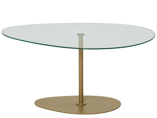 Τραπέζι Σαλονιού Porto 552NOS2384 90x60x40cm Clear-Gold