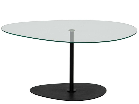 Τραπέζι Σαλονιού Porto 552NOS2385 90x60x40cm Clear-Black