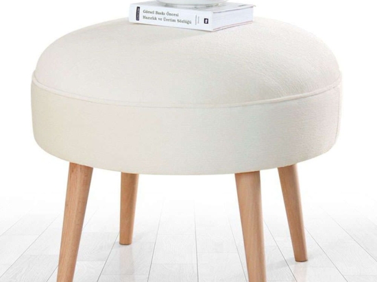 Σκαμπό Romley 209FLF1402 Φ52x44cm Cream