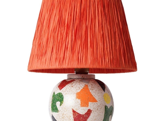 Φωτιστικό Επιτραπέζιο 687HMY2224 Φ33x43cm E27 40W Orange-Multi Opviq