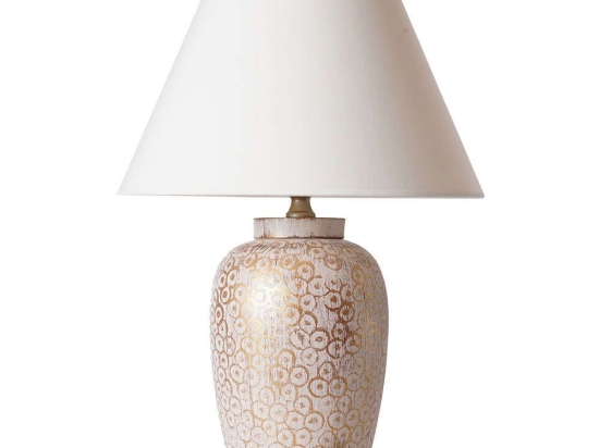 Φωτιστικό Επιτραπέζιο 687HMY2284 35x53cm E27 40W White-Gold Opviq