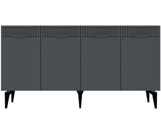 Μπουφές Alvin 475OLV2692 150x40x80cm Anthracite Μοριοσανίδα, Μελαμίνη
